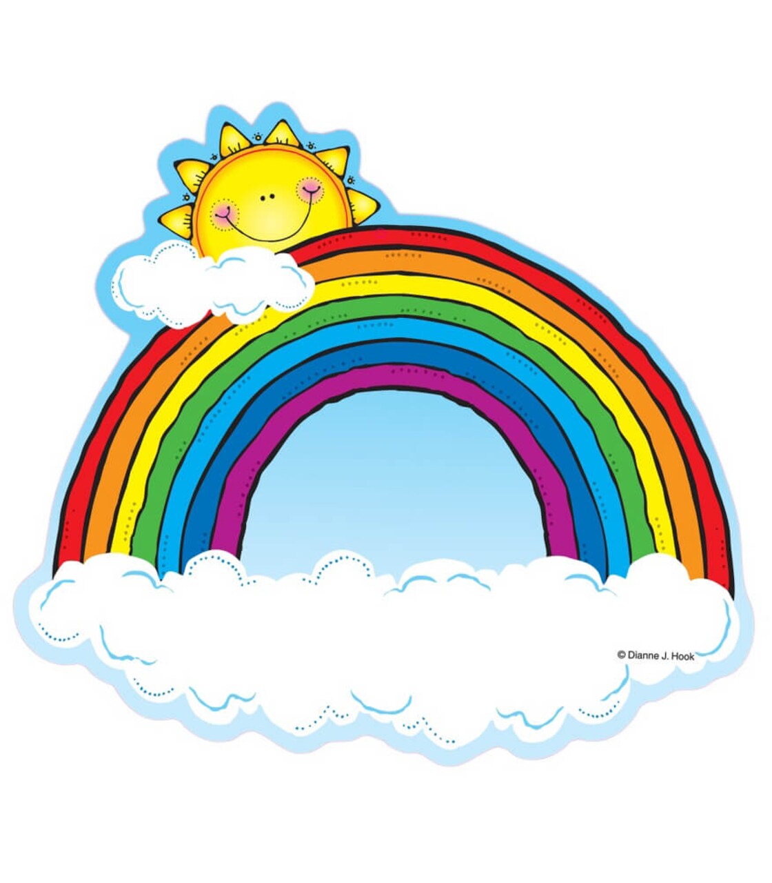 Carson Dellosa 36-Piece Rainbow Bulletin Board Cutouts, Sunny Rainbow Cut outs for Bulletin Board, Rainbow Classroom, Spring Classroom Décor & St. Patrick's Day Classroom Décor